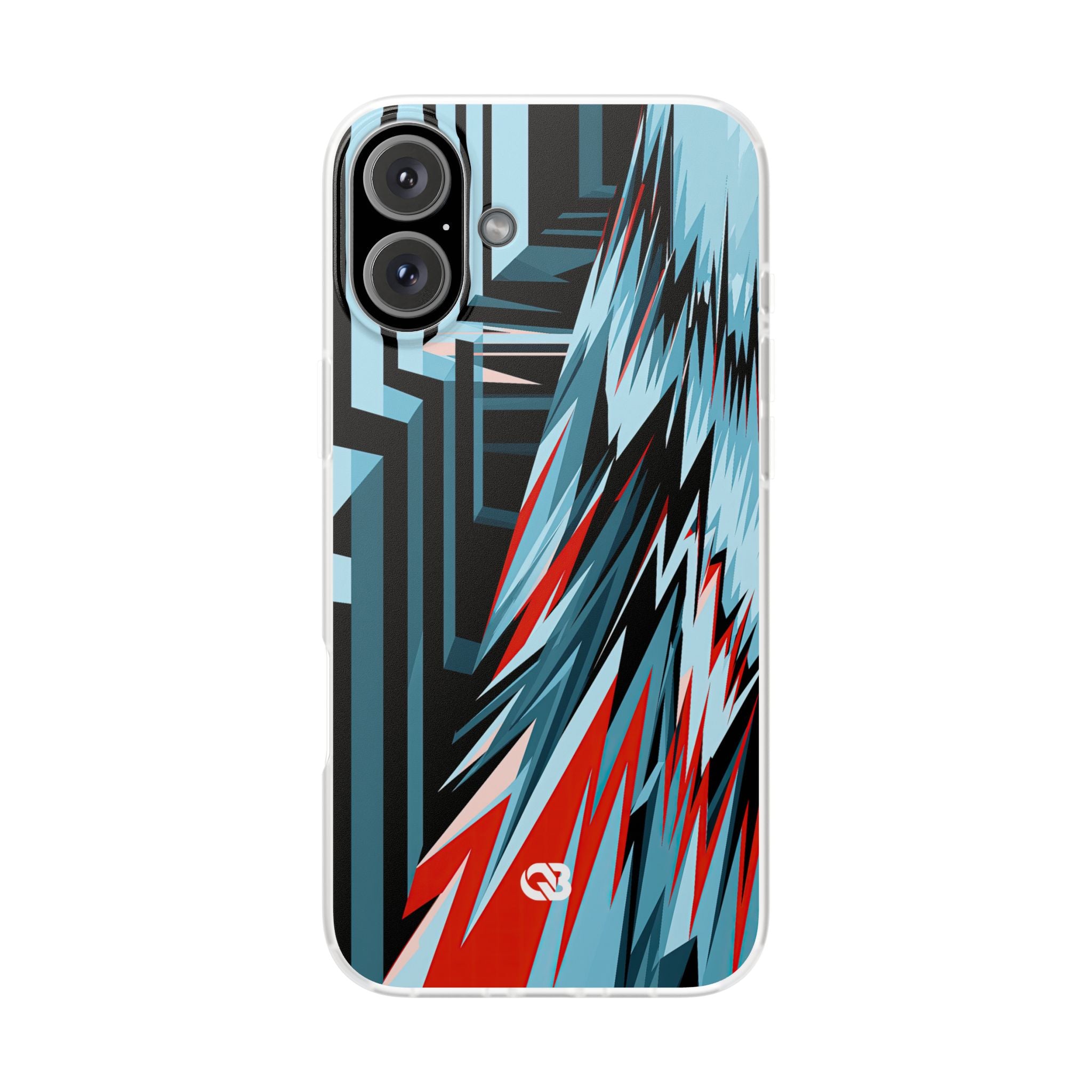 Blue Lite Phone Case for iPhone - Glitch Peak Cyan