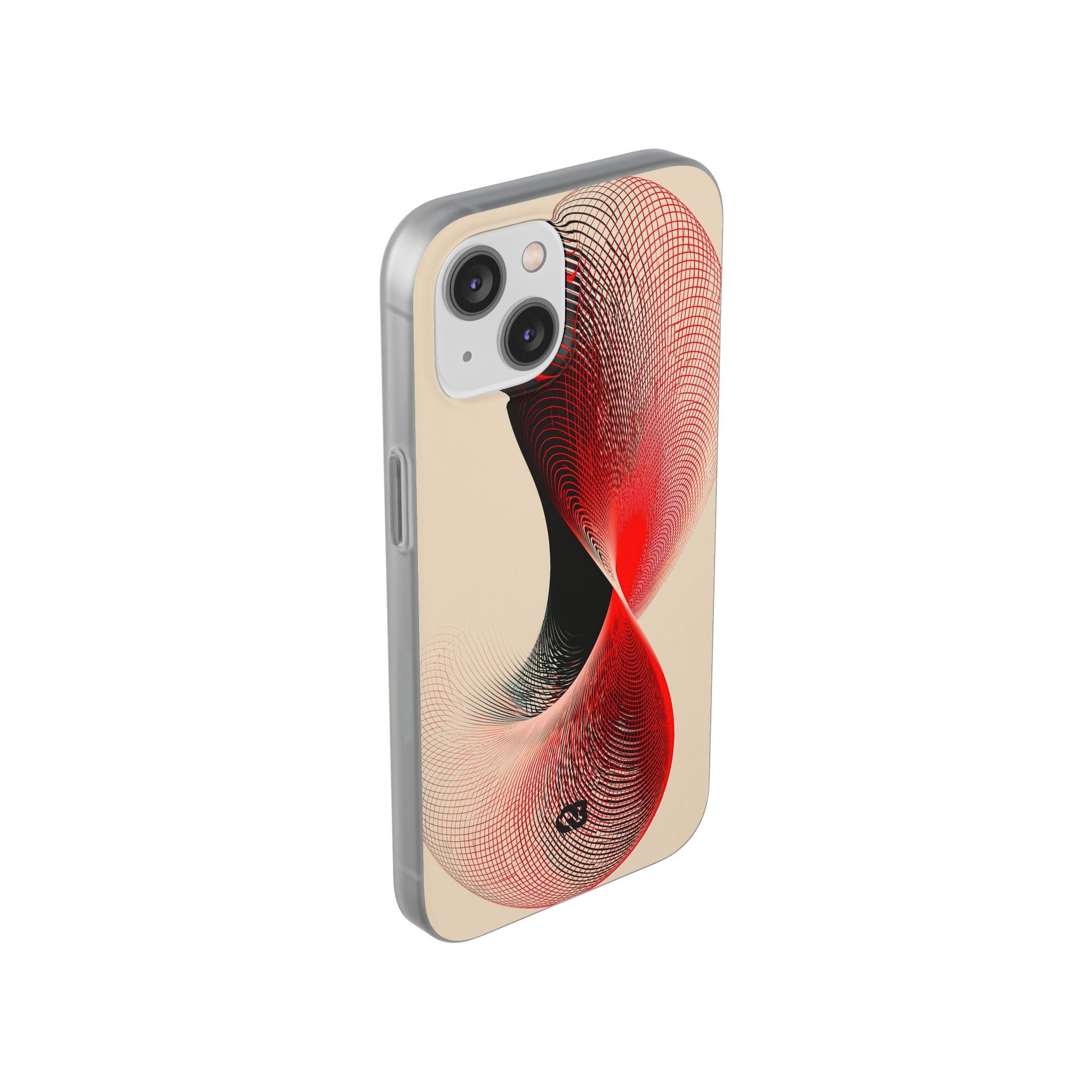 Red Lite Phone Case for iPhone - Crimson Grid Vortex