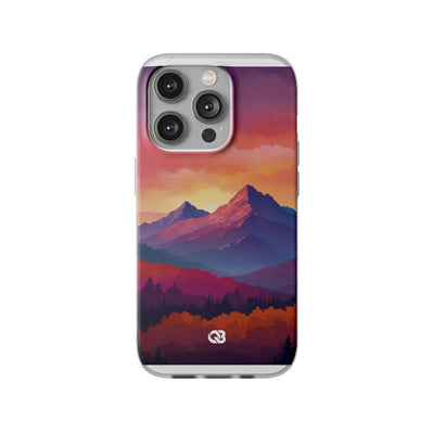 Crimson Mountain Dusk · Soft Custodia per iPhone