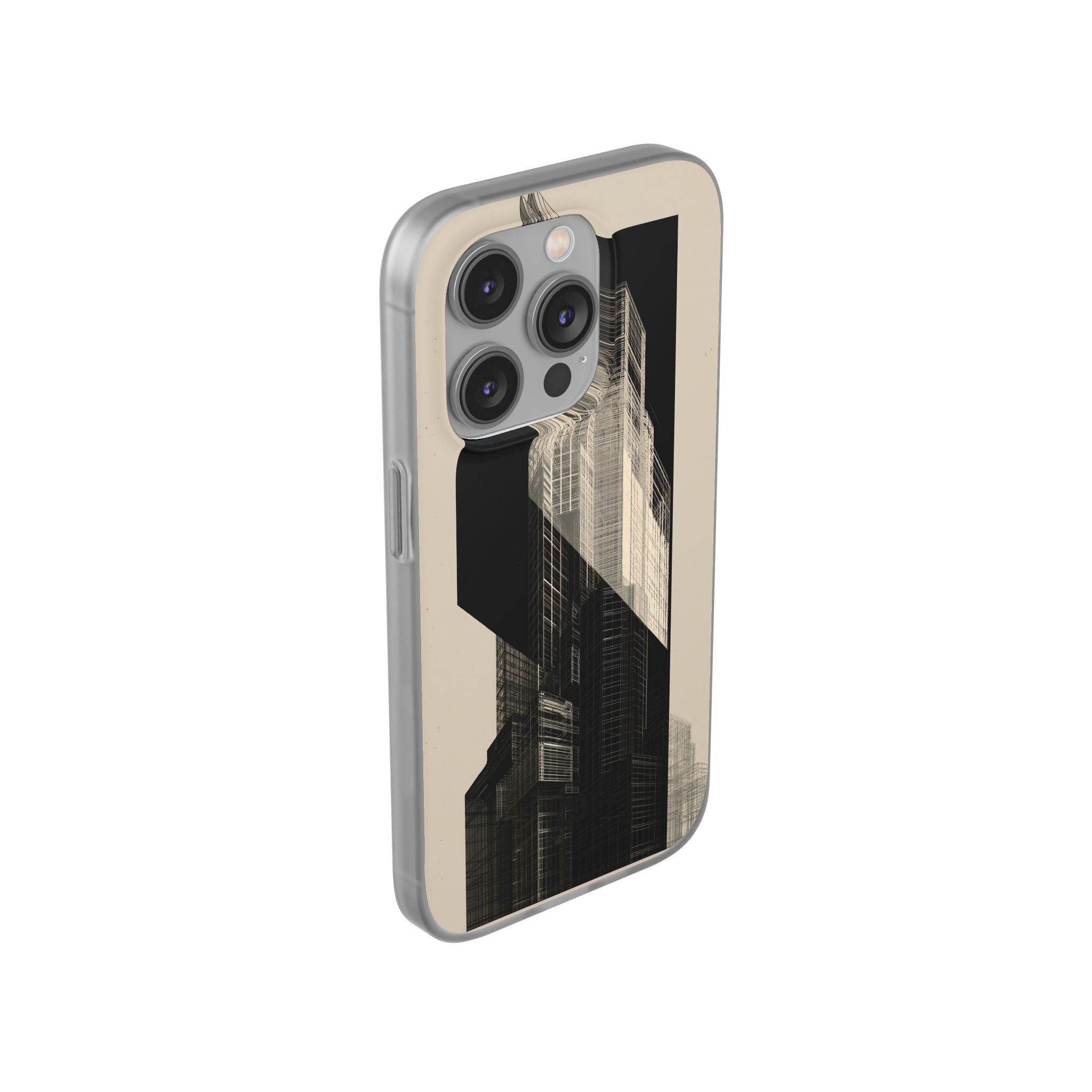 Beige Lite Phone Case for iPhone - Monolith Urban Grid