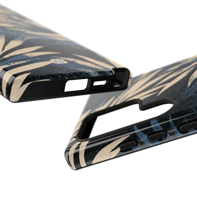 Blue Tough Phone Case for Samsung - Midnight Indigo Palm