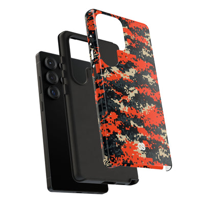 Signal Pixel Camo · Tough Phone Case for Samsung · Orange