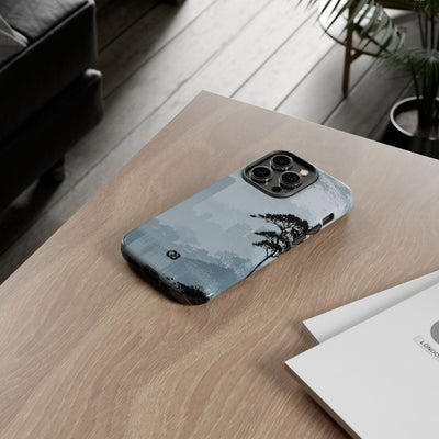 Grey Tough Phone Case for iPhone - Steel Slate Zen