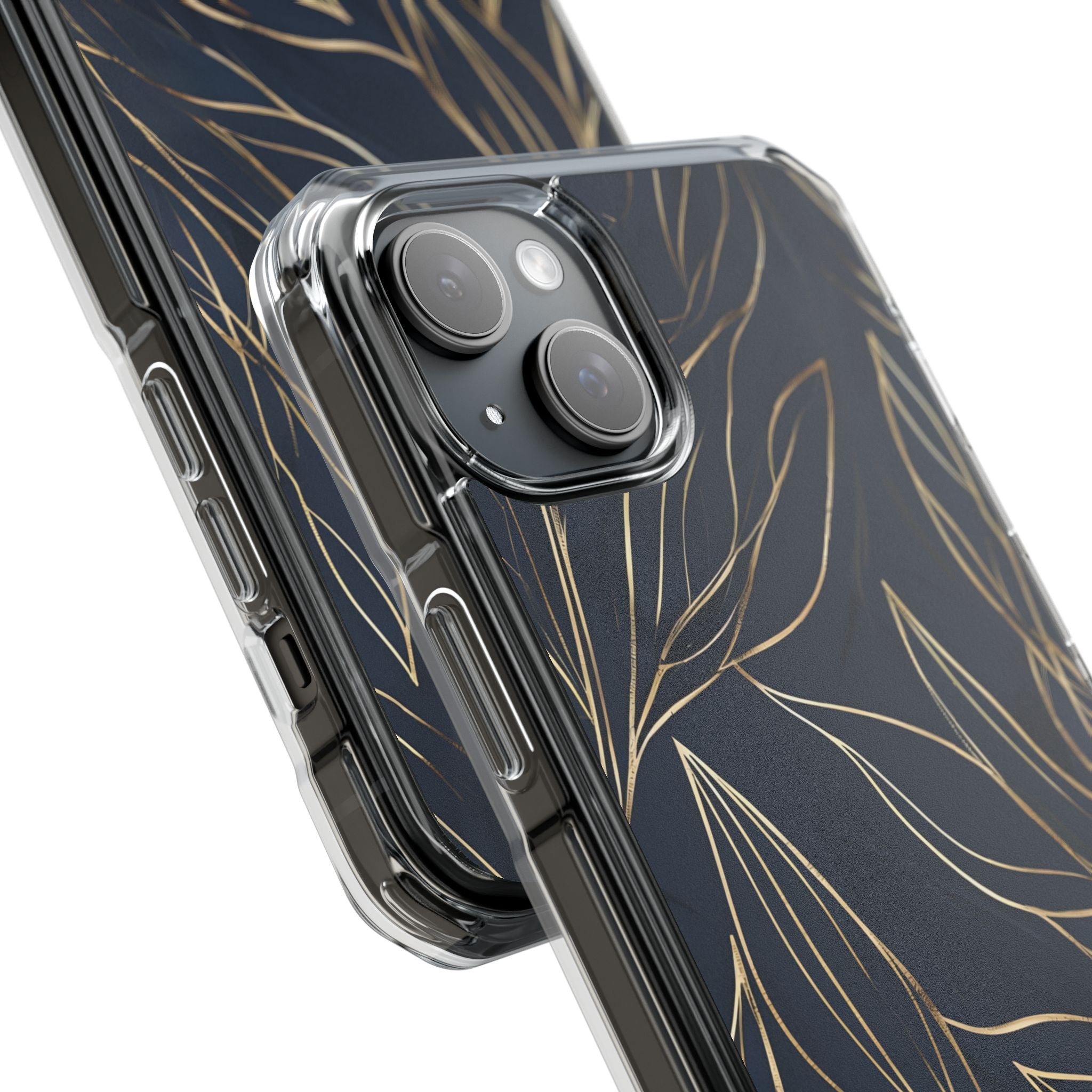 Gilded Navy Foliage · Impact Coque de téléphone pour iPhone · Magsafe