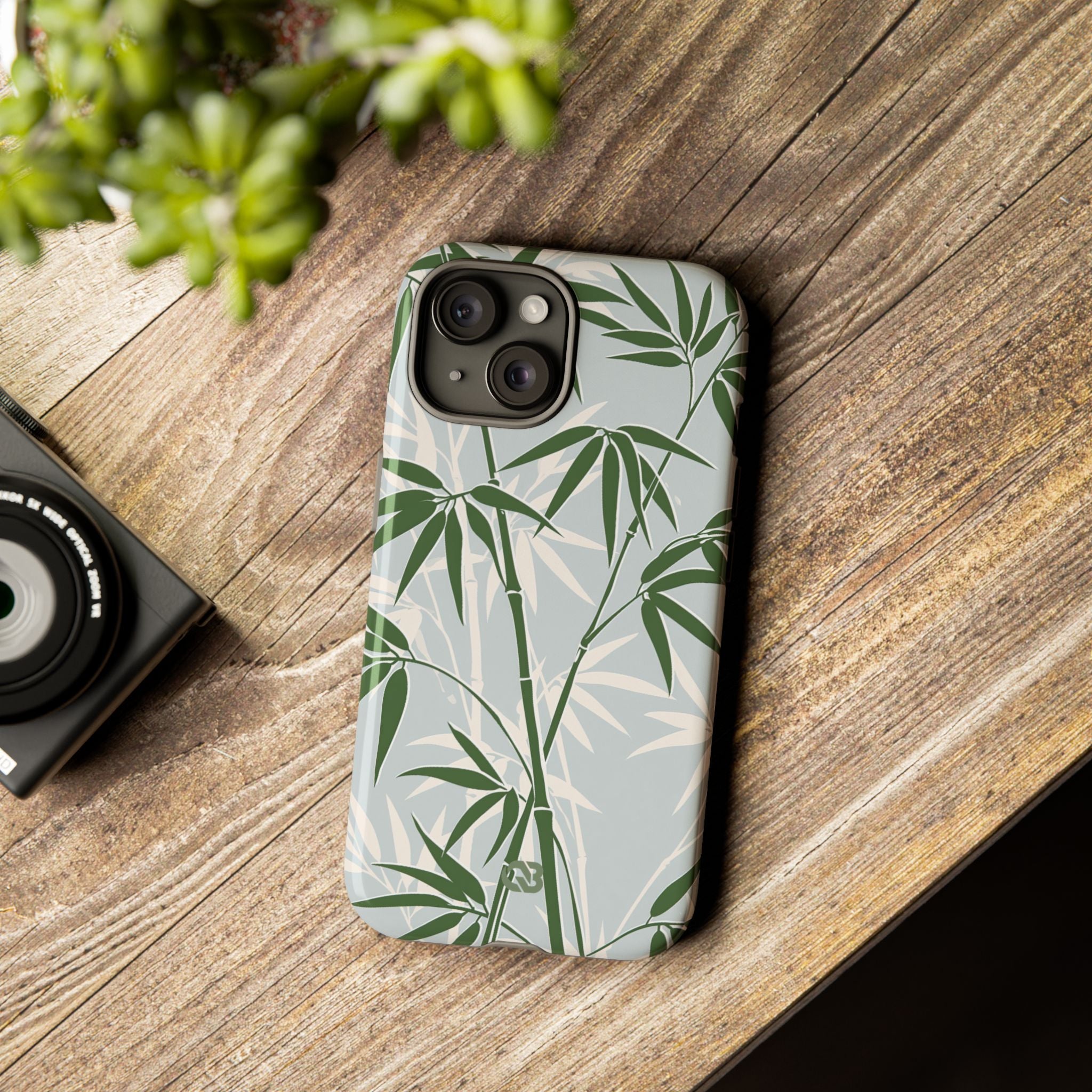 Green Tough Phone Case for iPhone - Kyoto Bamboo Canopy