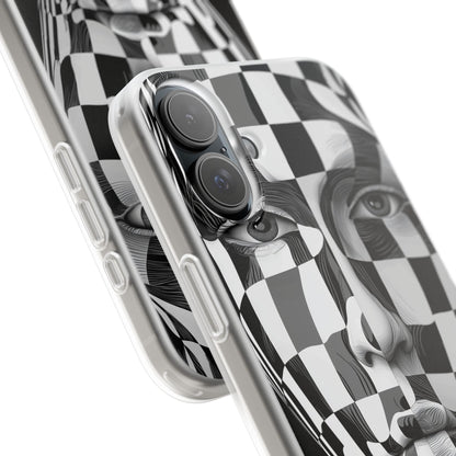 Checkered Face iPhone 16 Plus Case - Soft