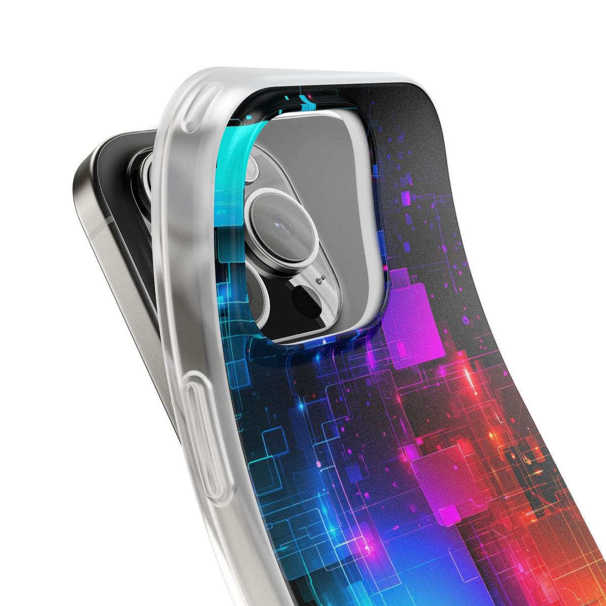 Spectral Circuit Grid · Lite Phone Case for iPhone ·  Black