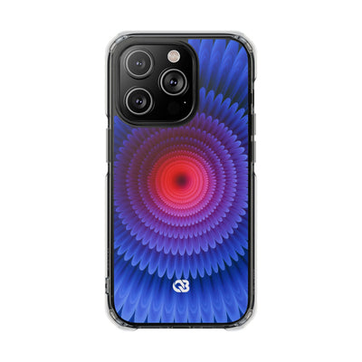 Radial Spectrum Bloom · Clear Impact Magnetic Phone Case for iPhone · Blue