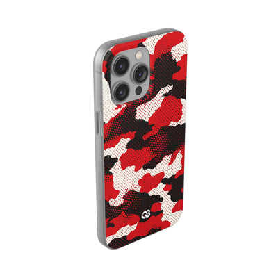 Crimson Halftone Camo · Lite Phone Case for iPhone ·  Red