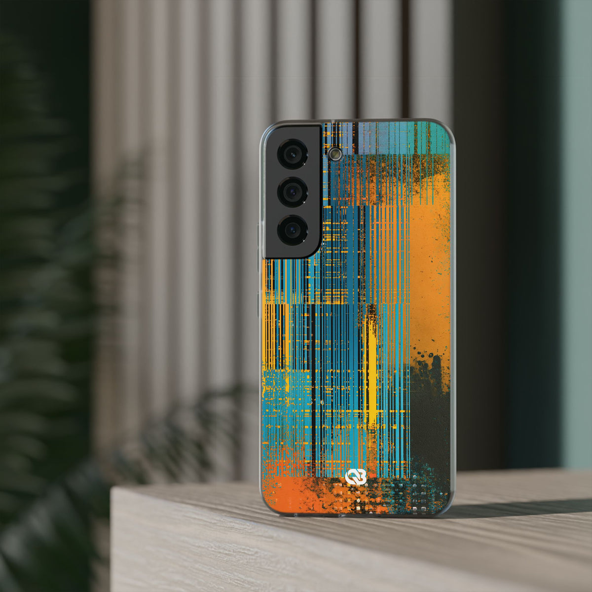 Cyber Glitch Stream · Lite Phone Case for Samsung · Teal
