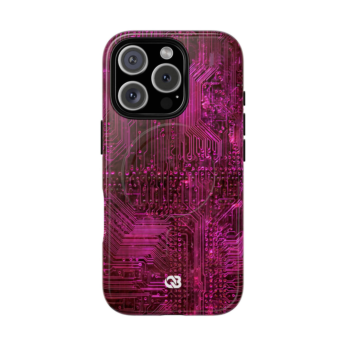 Magenta Circuit Trace · Tough 2.0 Magnetic Phone Case for iPhone · Pink