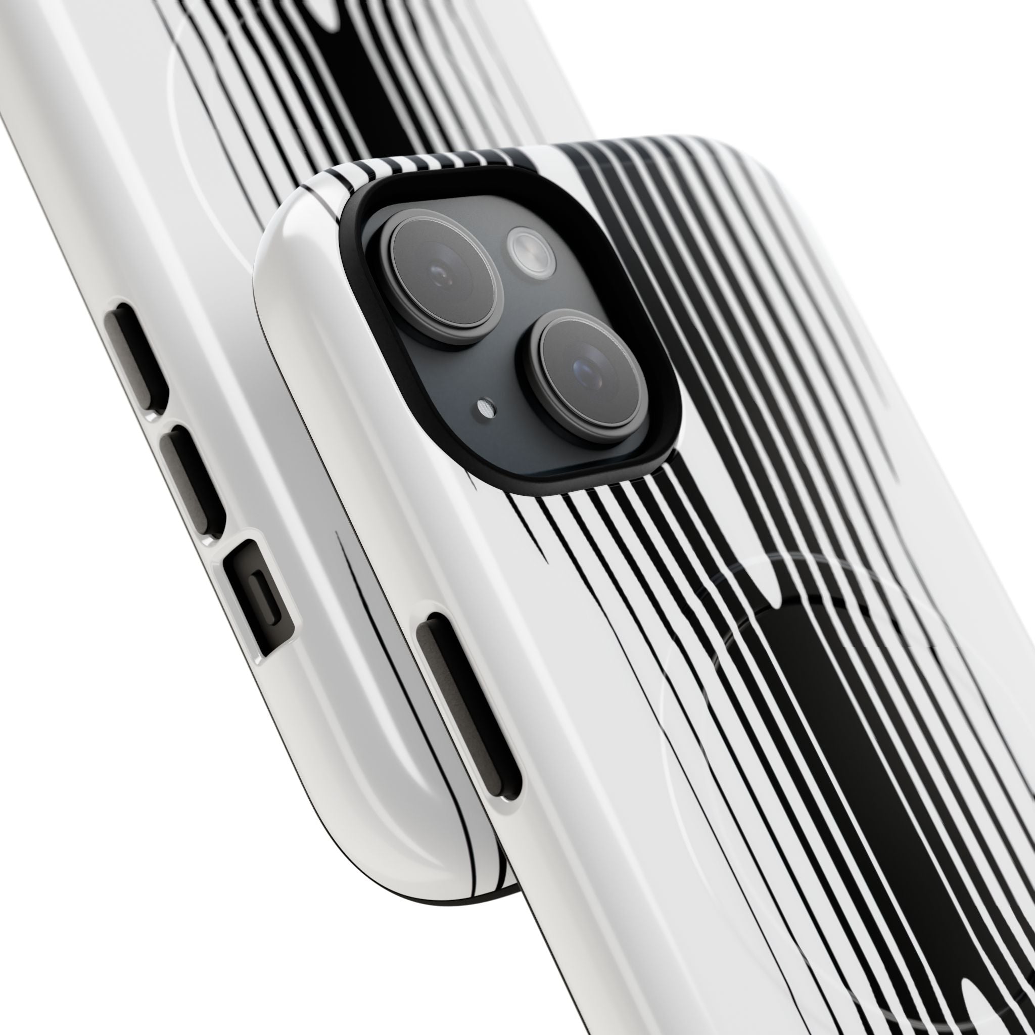 White Tough 2.0 Magsafe Phone Case for iPhone - Kinetic Mono Distortion