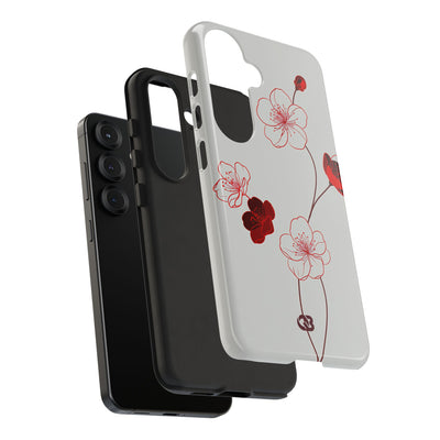 Red Tough Phone Case for Samsung - Kyoto Ember Bloom