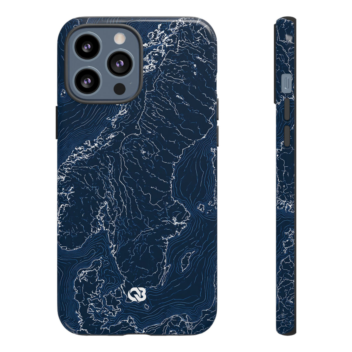 Nordic Contour Chart · Tough Phone Case for iPhone · Blue