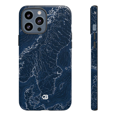Nordic Contour Chart · Tough Phone Case for iPhone · Blue