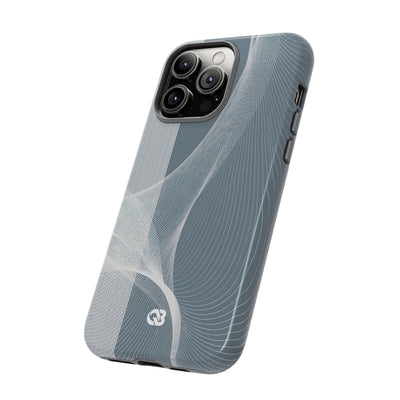 Grey Tough Phone Case for iPhone - Slate Mesh Horizon