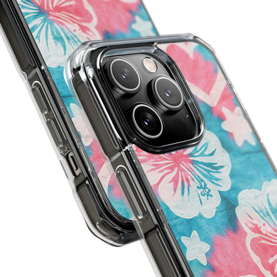 Tropical Hibiscus Bloom · Clear Impact Magnetic Phone Case for iPhone · Teal