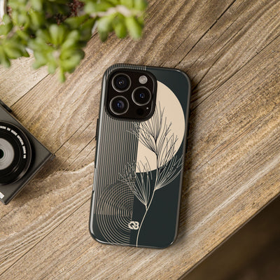 Black Tough Phone Case for iPhone - Obsidian Sand Willow
