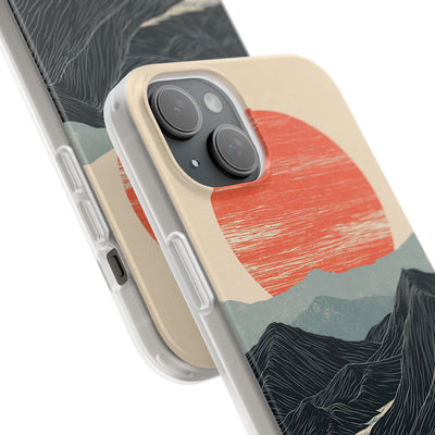 Beige Lite Phone Case for iPhone - Crimson Ridge Flow