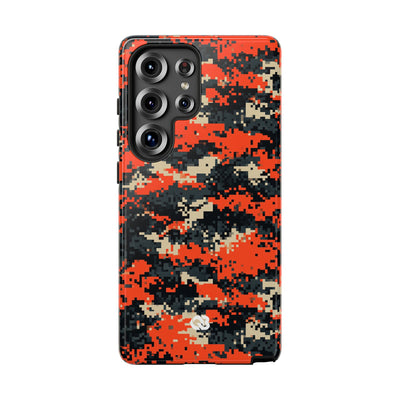 Signal Pixel Camo · Tough Phone Case for Samsung · Orange