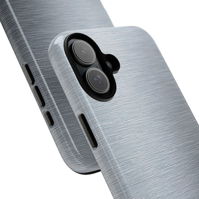 Silver Tough Phone Case for iPhone - Satin Chrome Grain