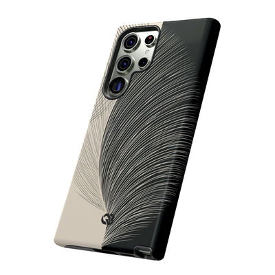 Beige Tough Phone Case for Samsung - Obsidian Cream Plume