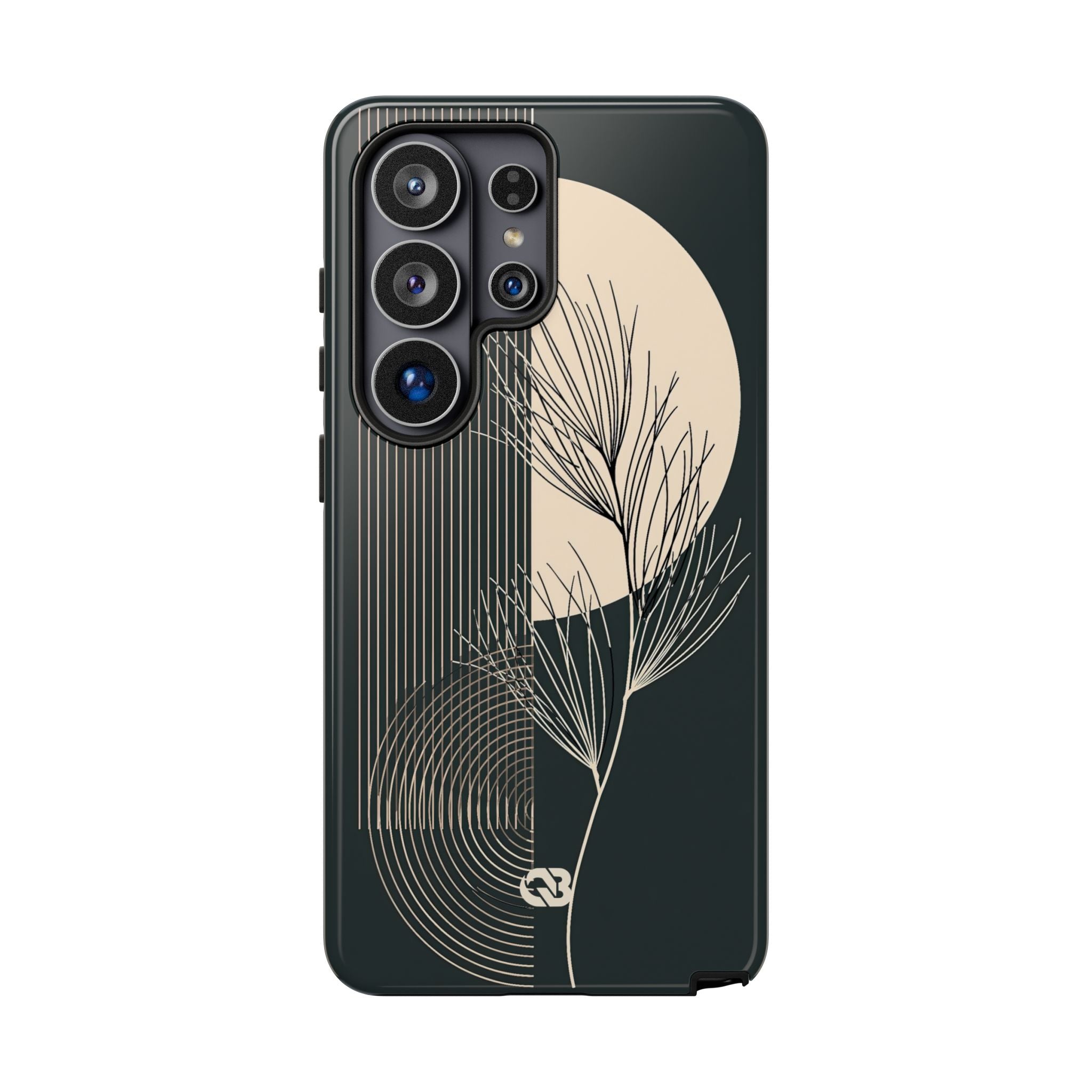 Black Tough Phone Case for Samsung - Obsidian Sand Willow
