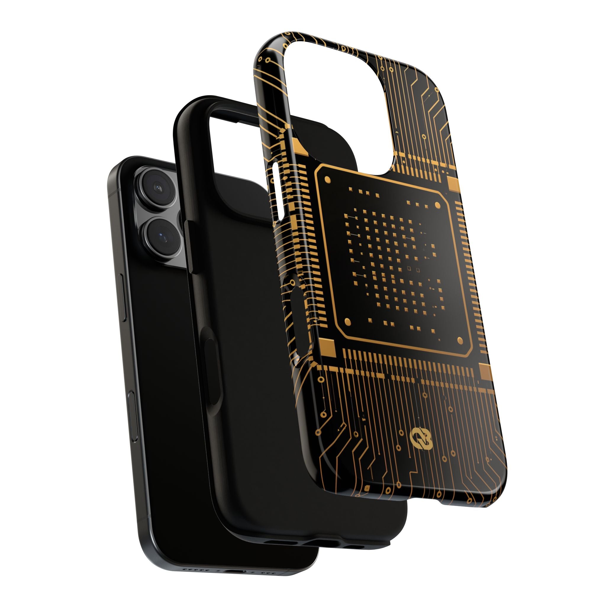 Gold Tough Phone Case for iPhone - Cyber Gold Processor