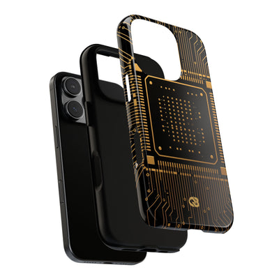 Gold Tough Phone Case for iPhone - Cyber Gold Processor