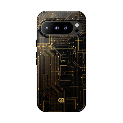 Gold Tough Phone Case for Google Pixel - Amber Core Mainframe