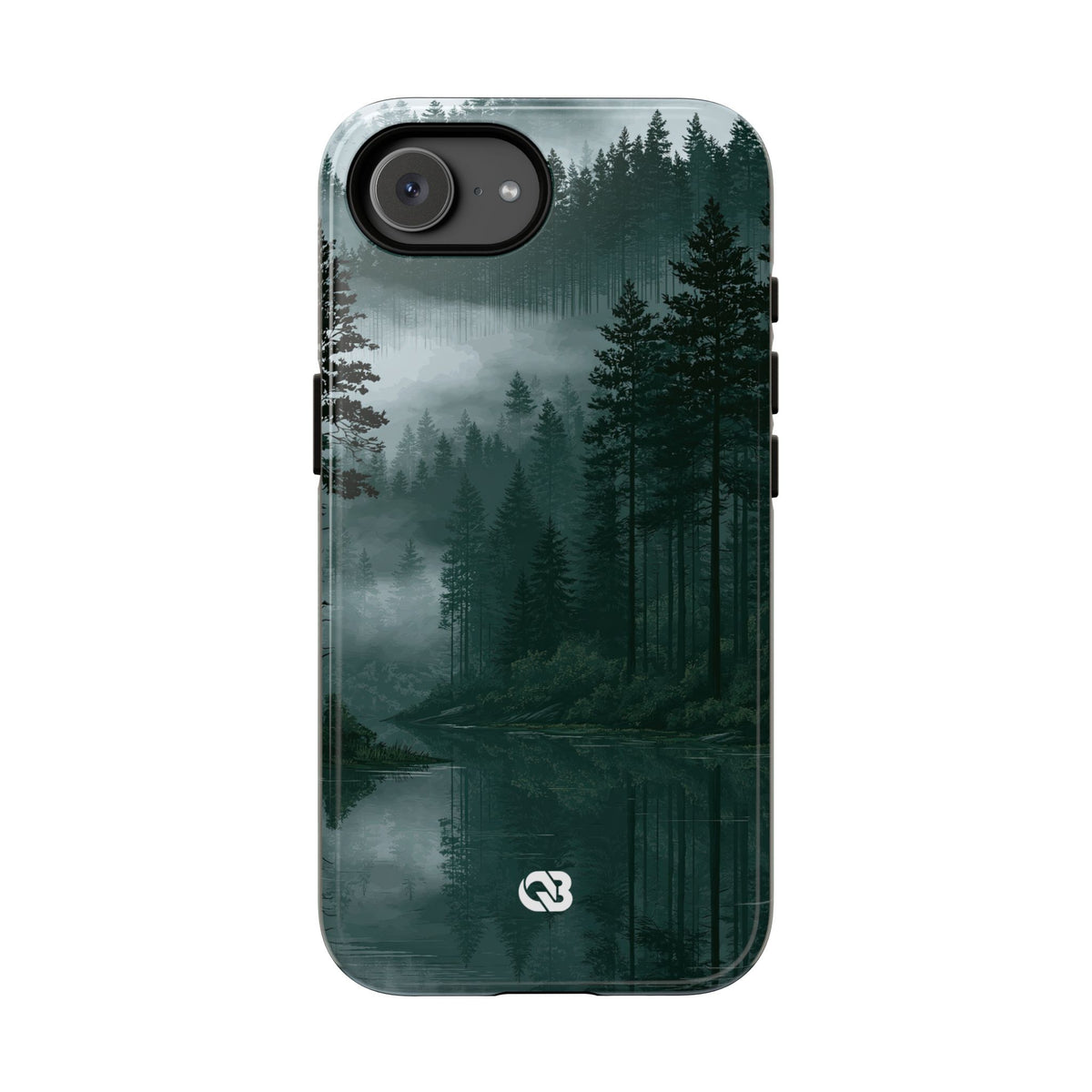 Misty Pine Reflections · Tough Phone Case for iPhone · Green