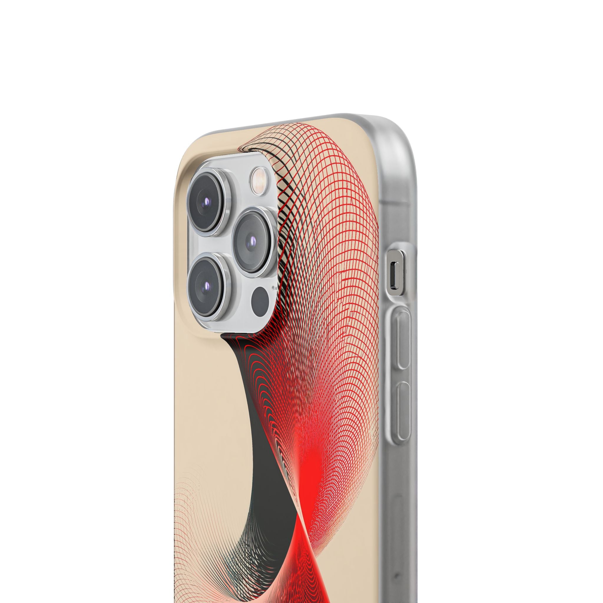 Red Lite Phone Case for iPhone - Scarlet Wireframe Helix