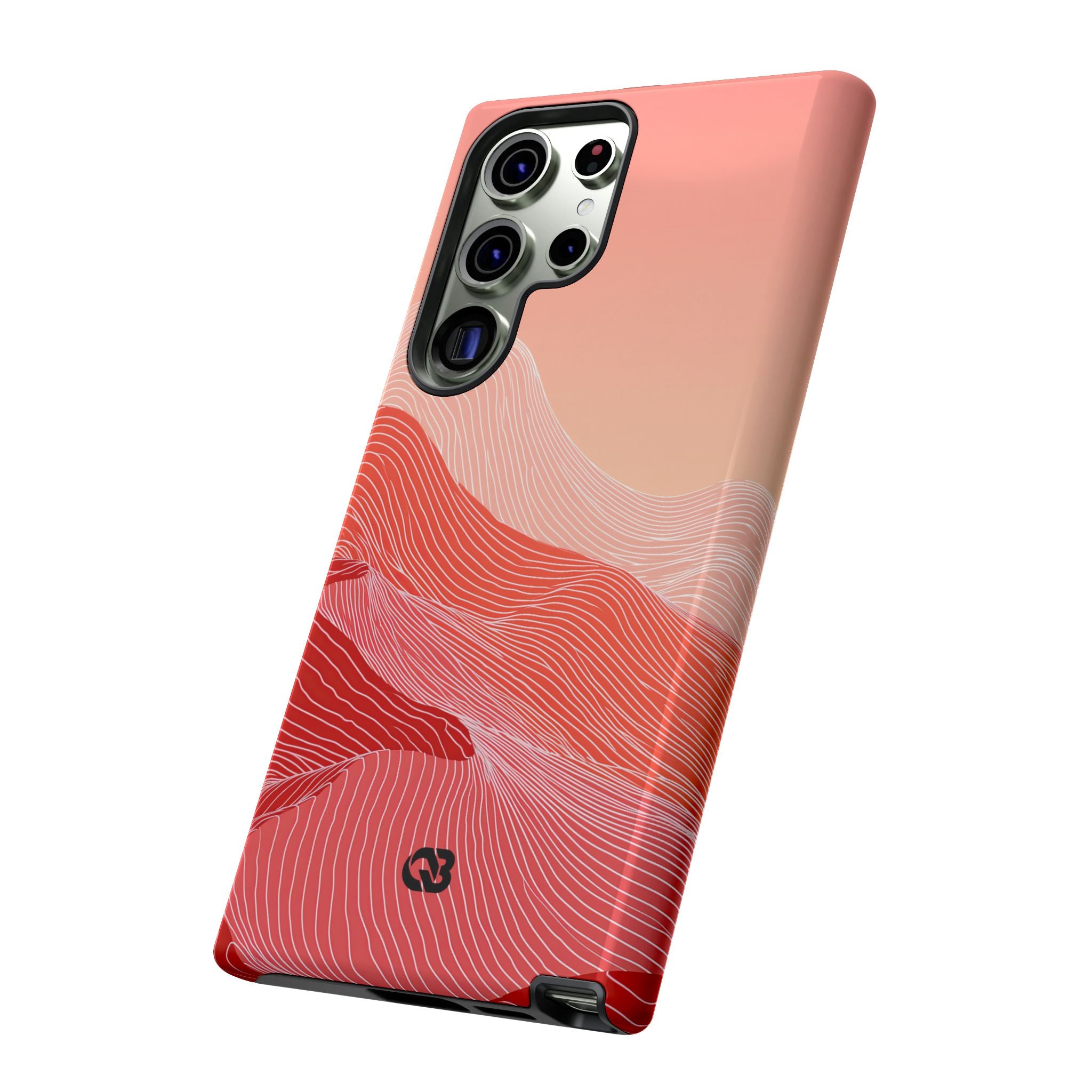 Red Tough Phone Case for Samsung - Crimson Ridge Contour