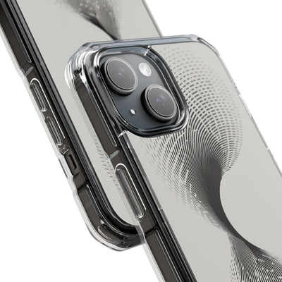 White Impact MagSafe Phone Case for iPhone - Linear Torsion Grid