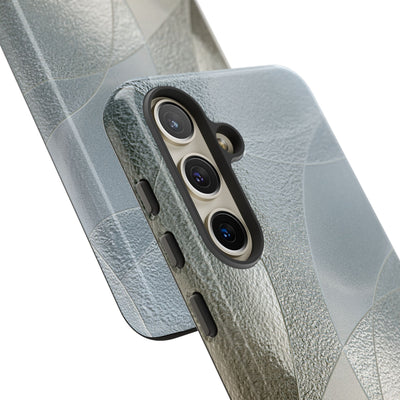 Silver Tough Phone Case for Samsung - Frosted Silver Mosaic