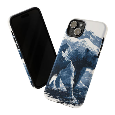 Fjord Summit Bear · Tough Phone Case for iPhone · Blue