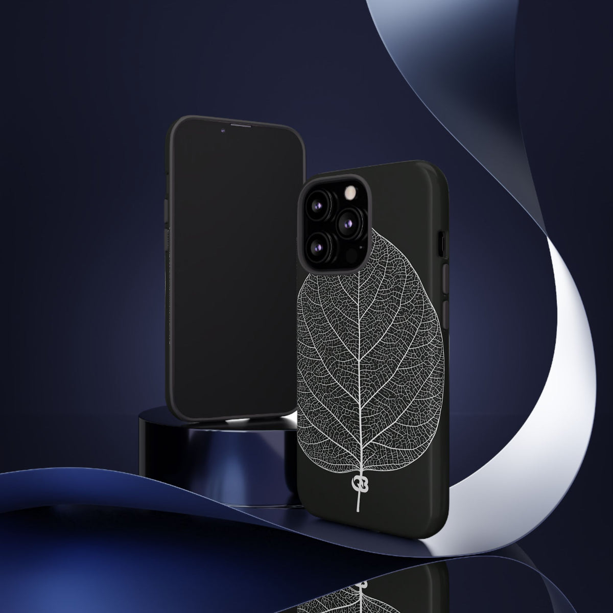 Monochrome Leaf Skeleton · Tough Phone Case for iPhone · Black