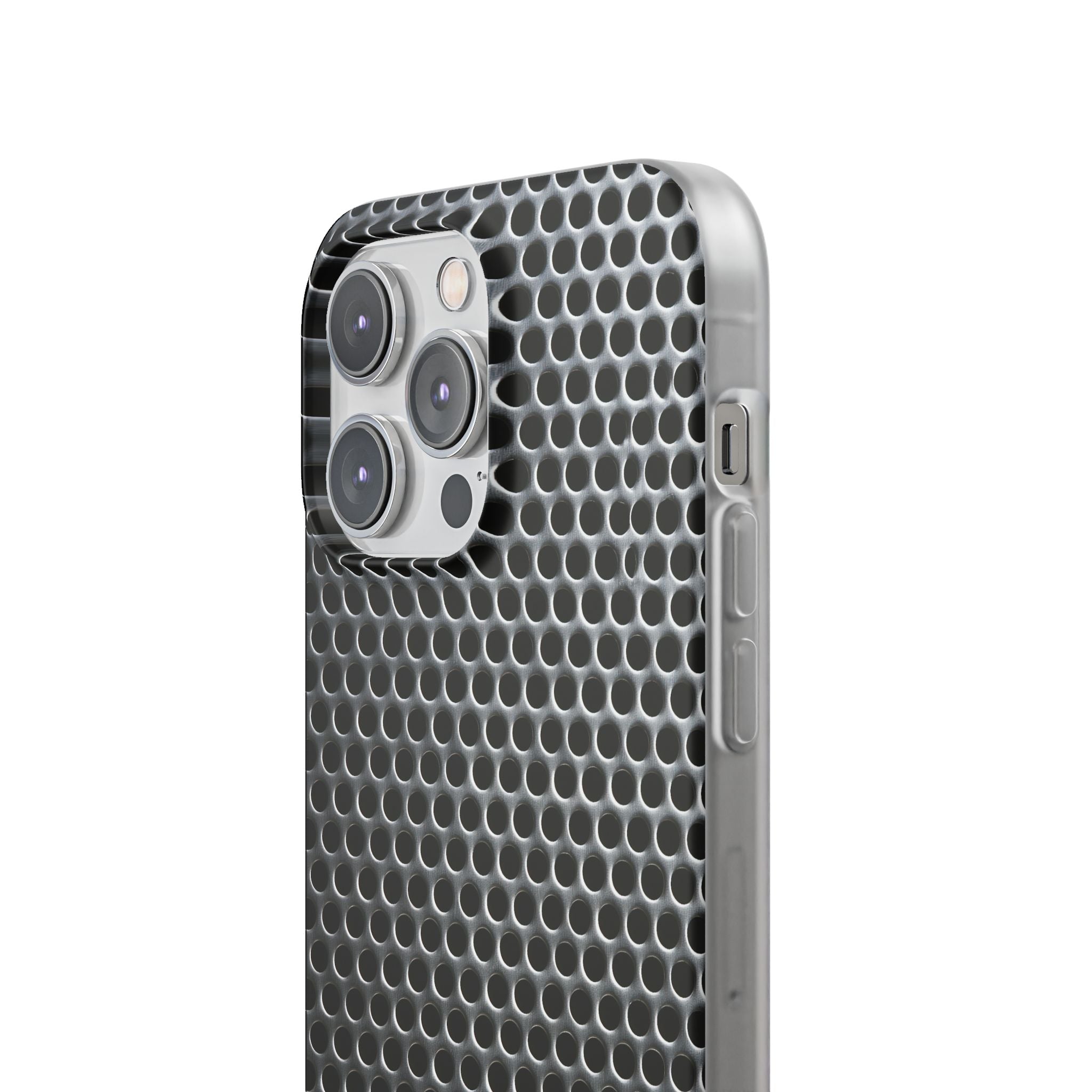 Silver Lite Phone Case for iPhone - Brutalist Steel Mesh
