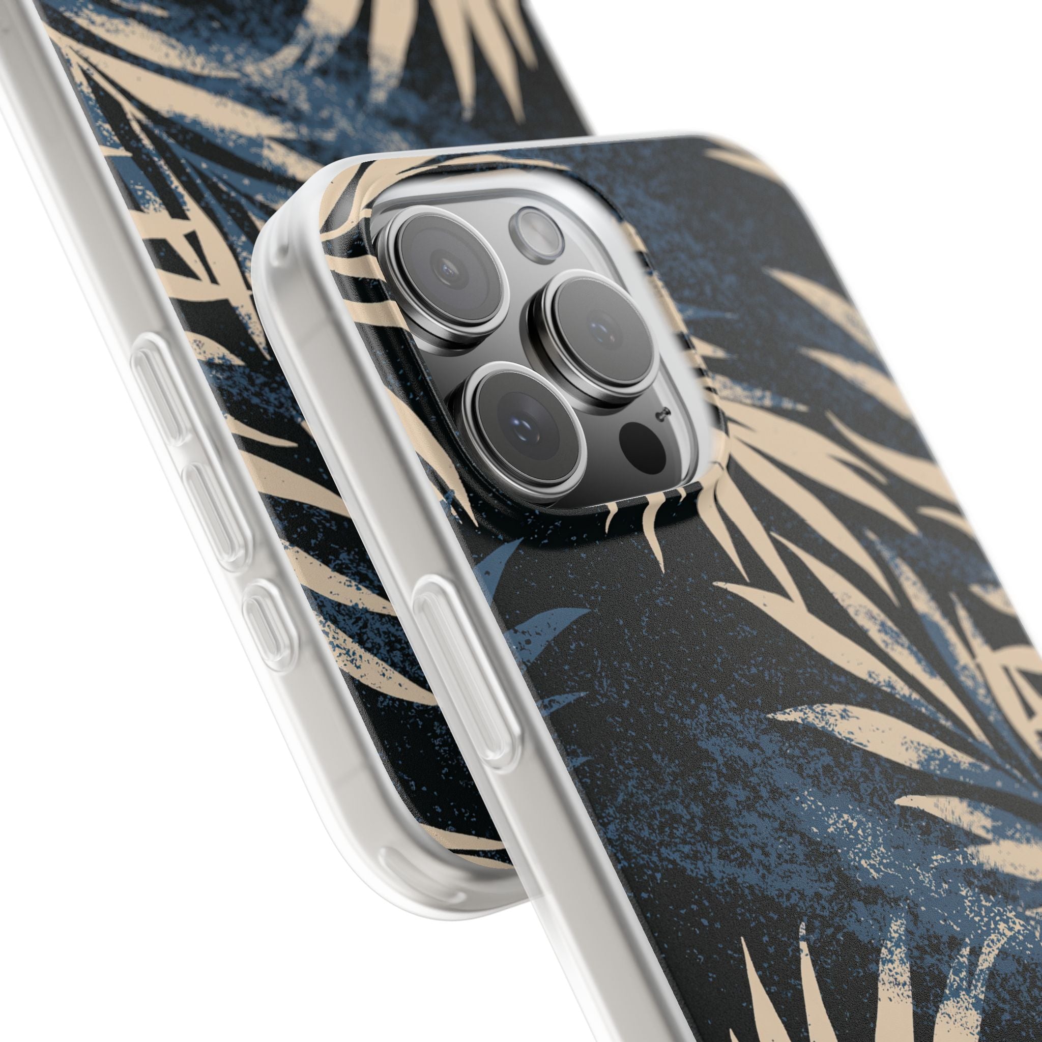 Blue Lite Phone Case for iPhone - Midnight Indigo Palm