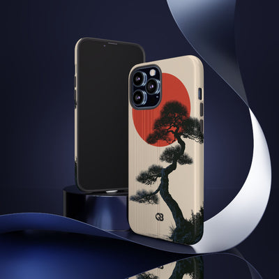 Crimson Sun Bonsai · Tough Phone Case for iPhone · Beige
