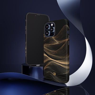 Golden Horizon Contours · Tough Phone Case for iPhone · Black