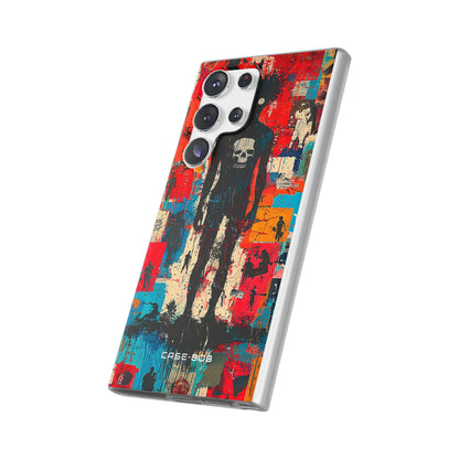 Piikikäs pääkallo siluetti Samsung S23 Ultra -pehmeä suojakotelo