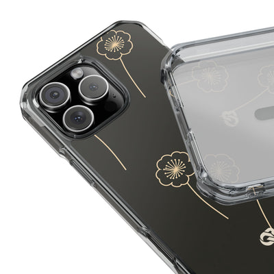 Black Impact MagSafe Phone Case for iPhone - Obsidian Sand Petals