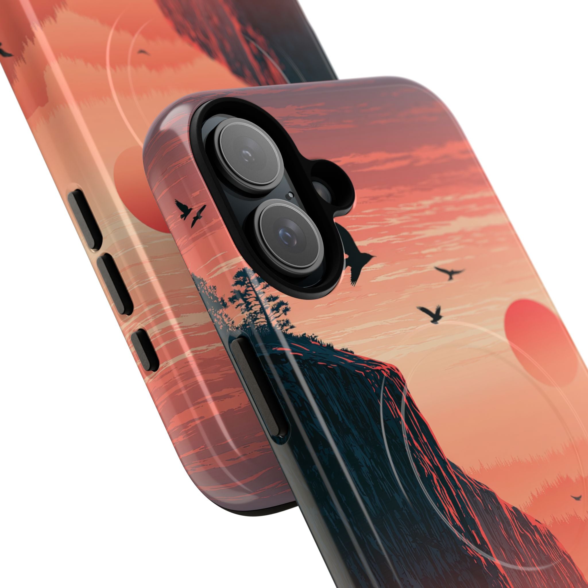 Orange Tough 2.0 Magsafe Phone Case for iPhone - Crimson Ridge Flight