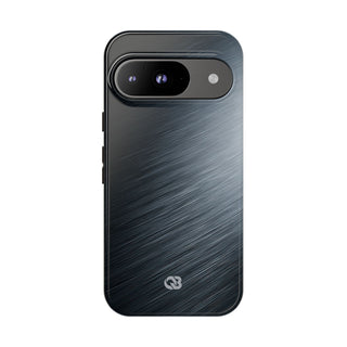 Grey Tough Phone Case for Google Pixel - Charcoal Brushed Steel