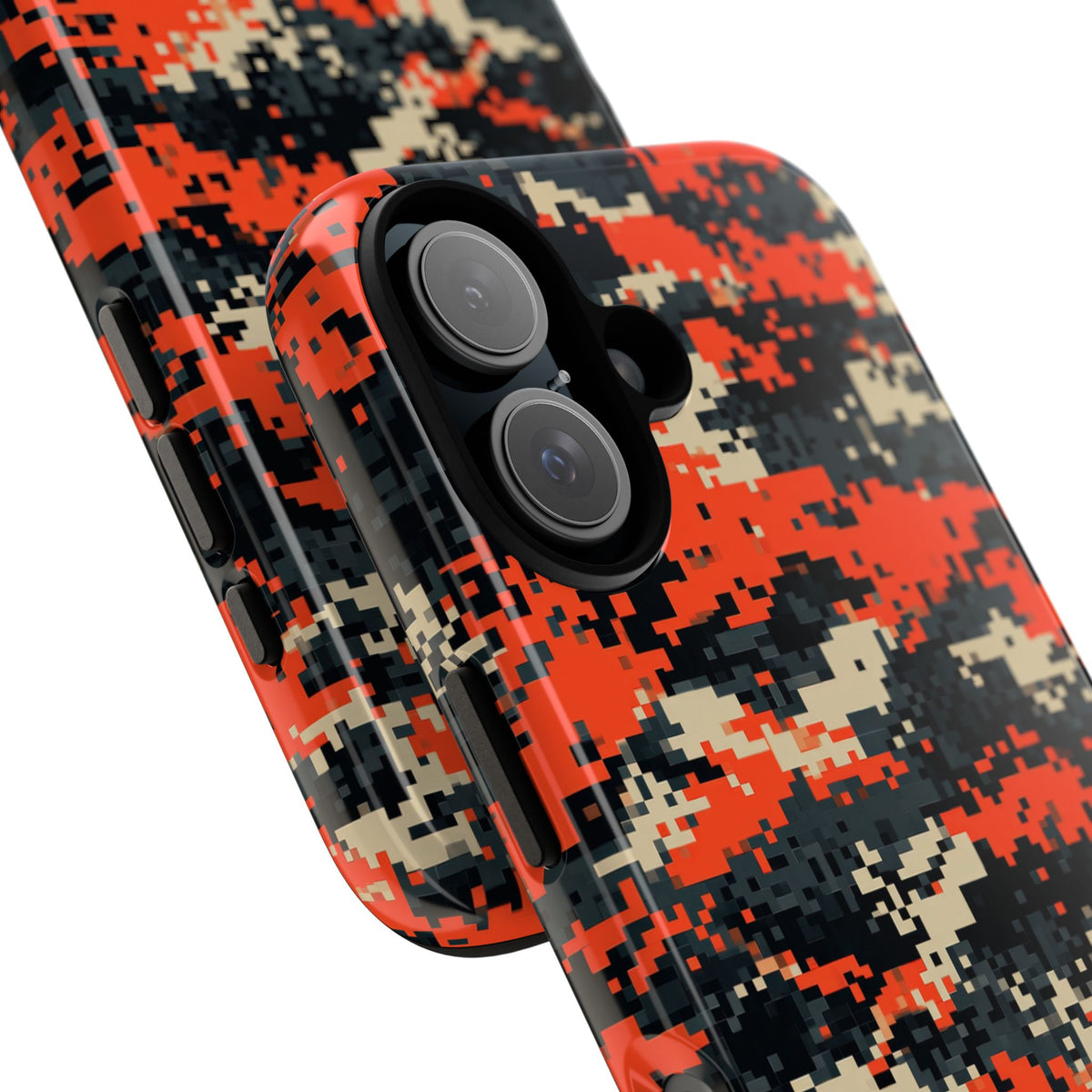 Signal Pixel Camo · Tough Phone Case for iPhone · Orange