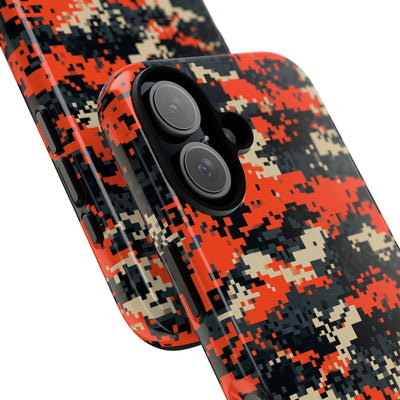 Signal Pixel Camo · Tough Phone Case for iPhone · Orange