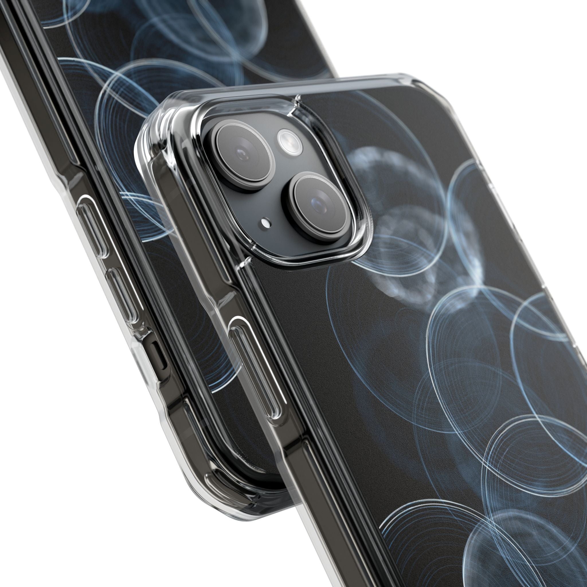 Blue Impact MagSafe Phone Case for iPhone - Cyan Pulse Ripple