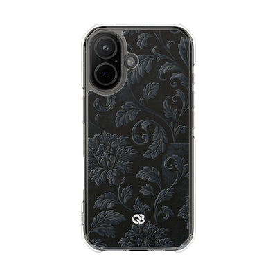 Obsidian Damask · Clear Impact Magnetic Phone Case for iPhone ·  Black