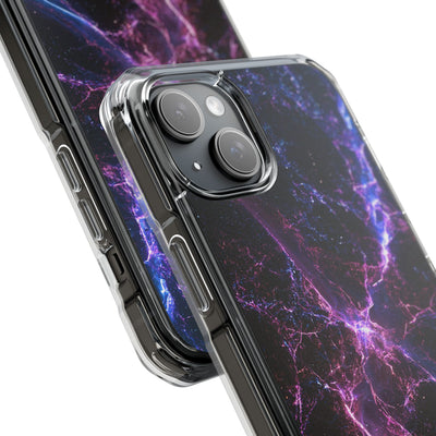 Neural Singularity · Clear Impact Magnetic Phone Case for iPhone · Black